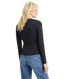 Levi‘s Langarmshirt Baby Tee mit V-Neck in Schwarz