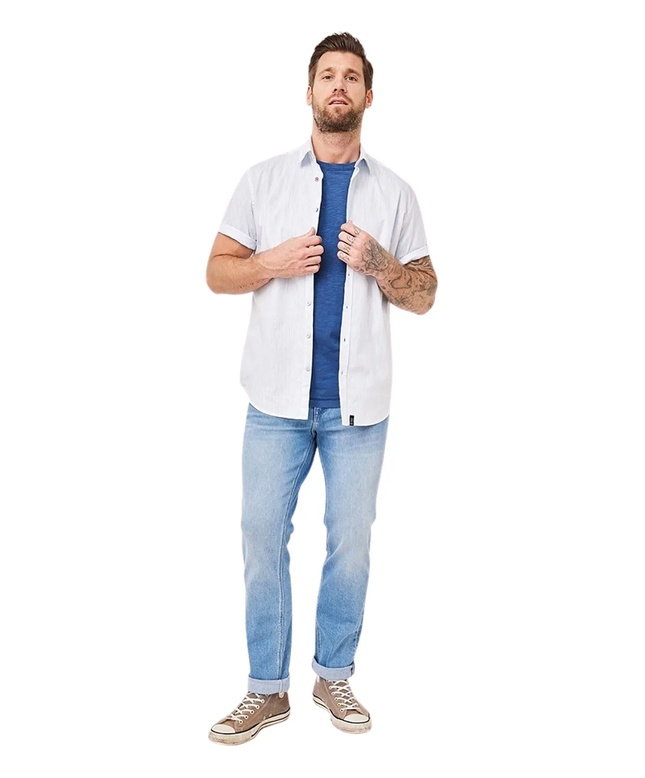 Herren Hemd Kent von Paddocks in Pale Blue-White