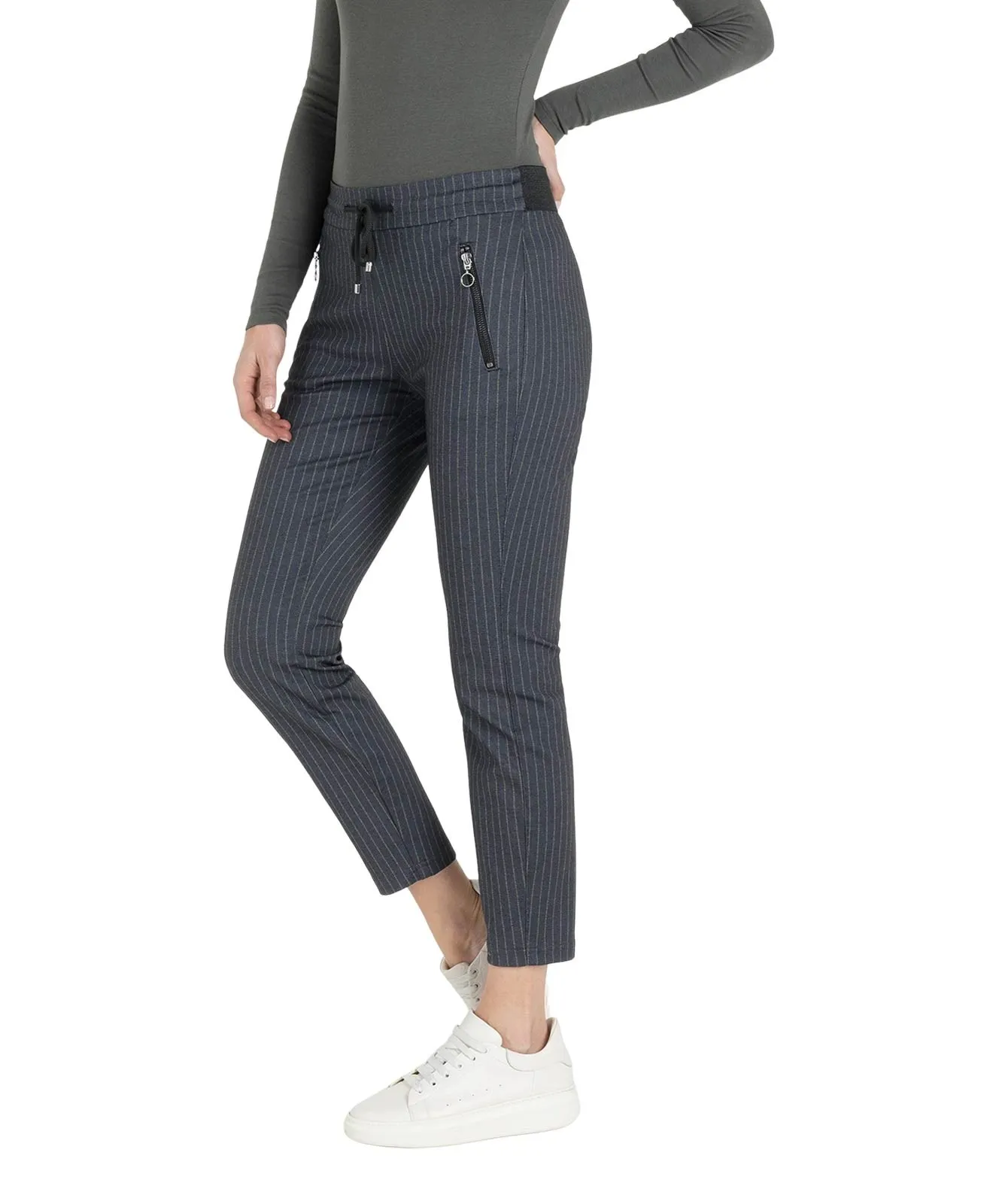 Damen Hose Easy Smart von MAC in Night Blue Stripes