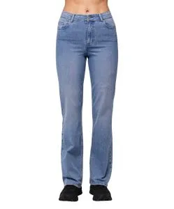 Pieces Peggy Flared Jeans mit weitem Bein in Hellblau