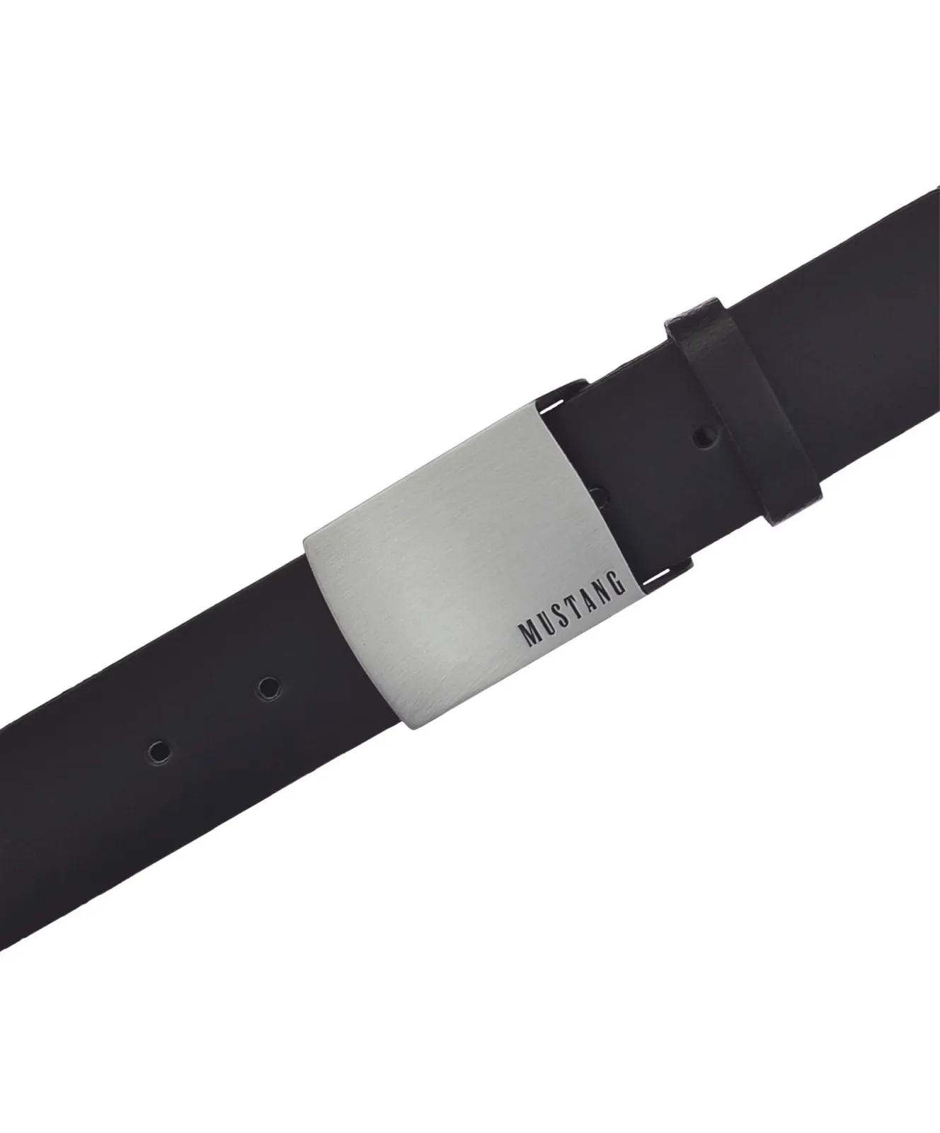 Herren Gürtel 40 mm Ledergürtel mit Schließe von Mustang in Schwarz