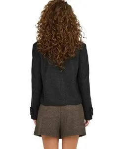ONLY Kurzjacke Freja mit Revers in Dunkelgrau
