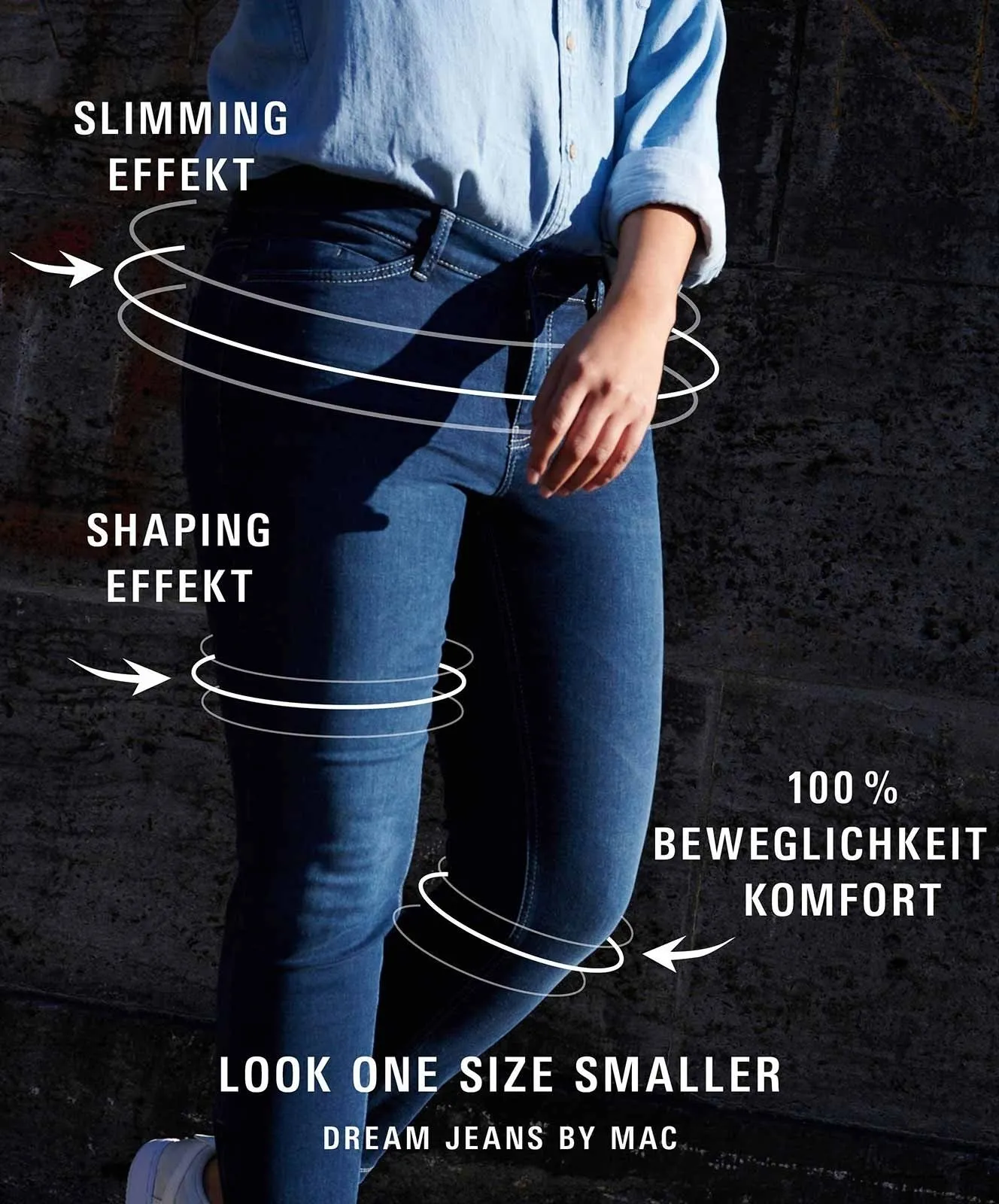 Damen Jeans Dream Skinny von MAC in Mid Blue Authentic Wash