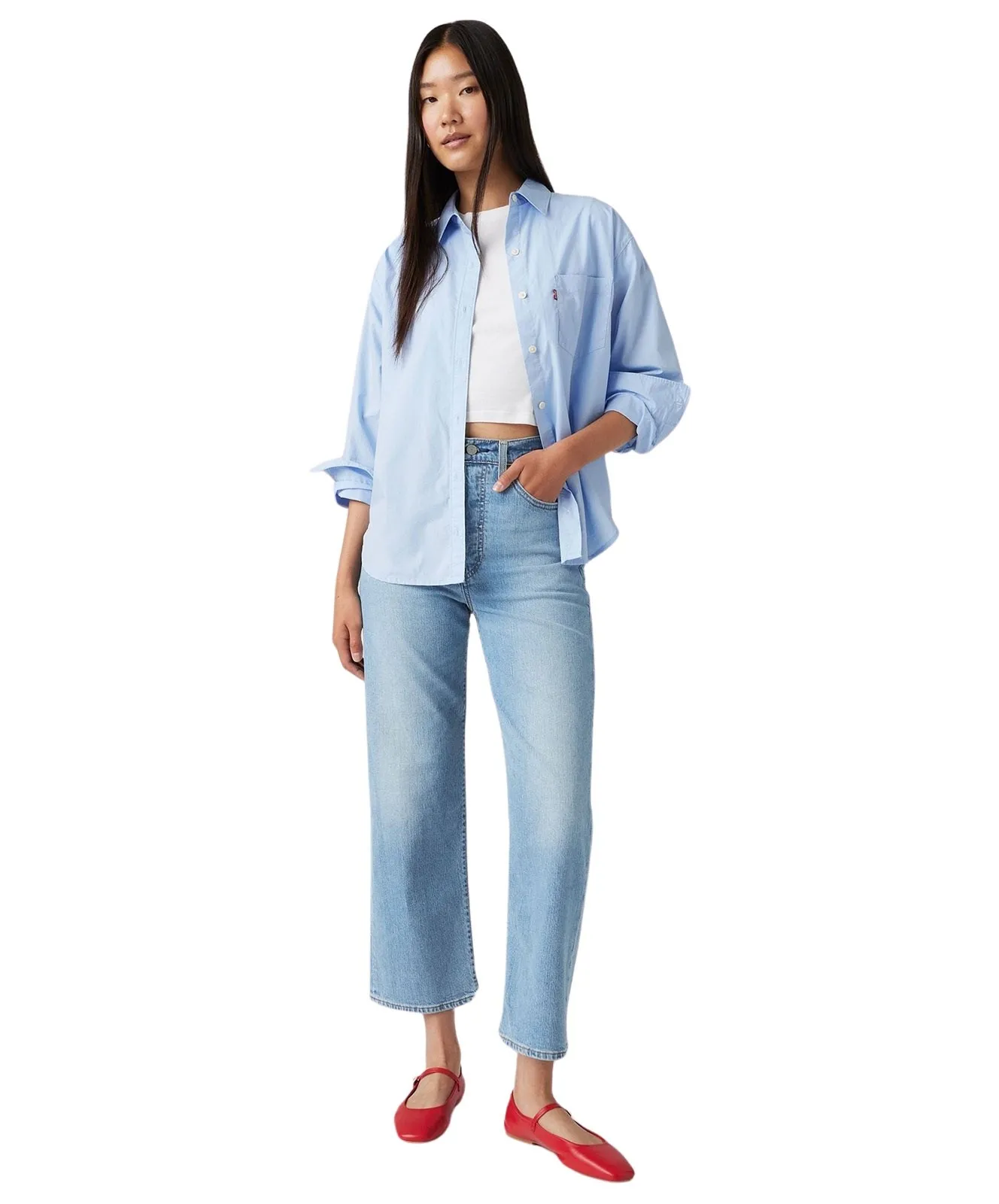 Damen Jeans Ribcage Straight Ankle von Levis in Cool Winner