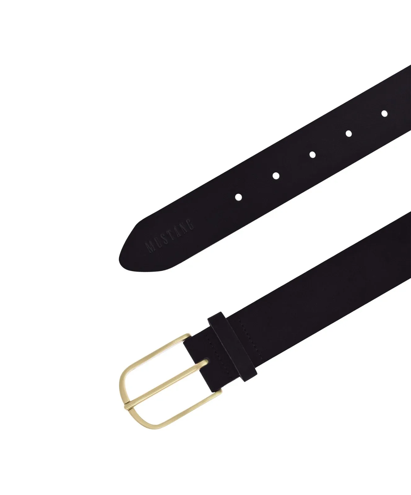 Damen Gürtel 35mm Veloursgürtel mit Airbrushkante von Mustang in Schwarz