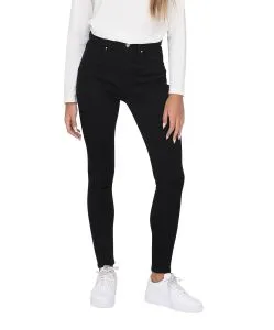 Only Mila Jeans mit hohem Bund in Schwarz