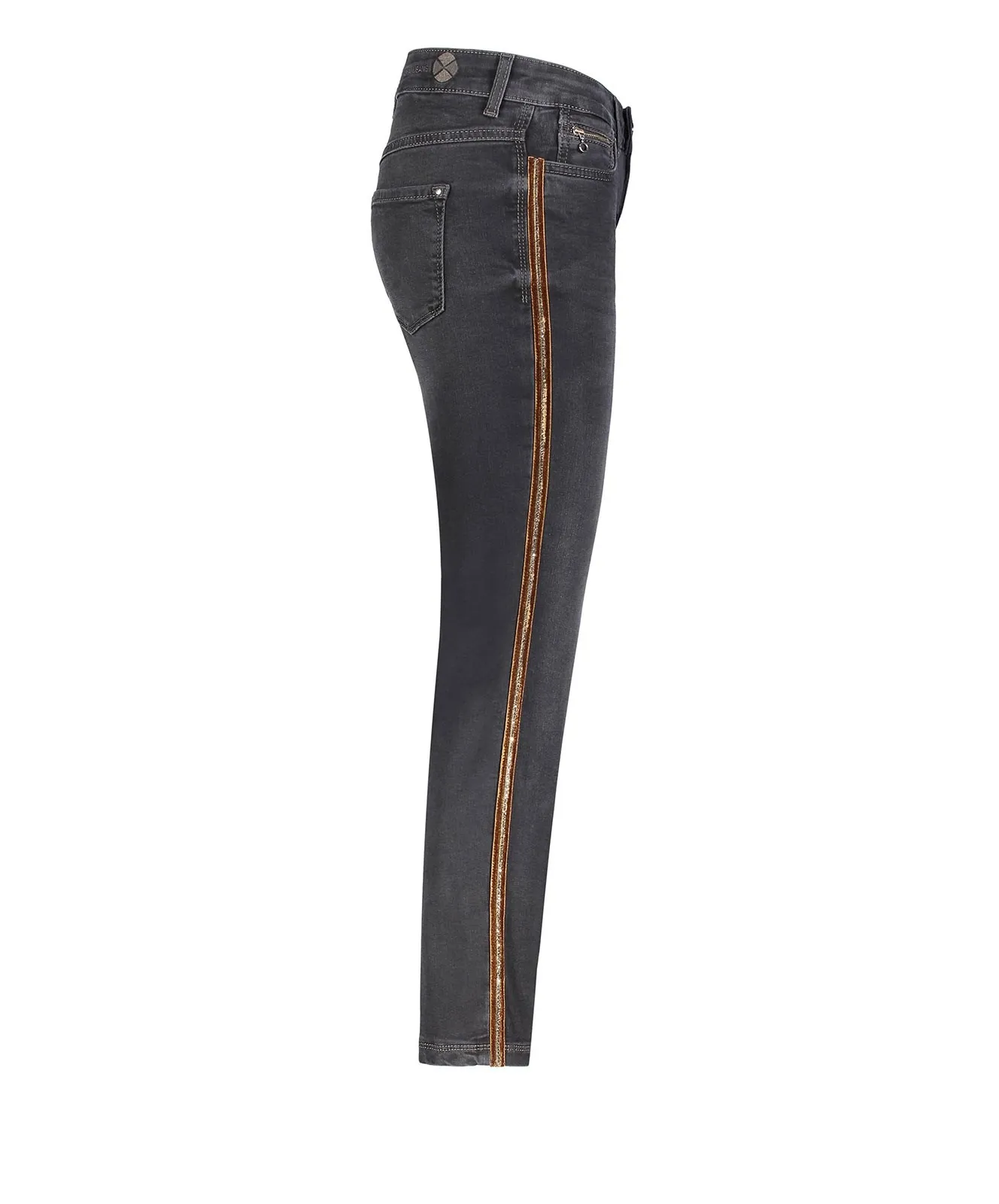 Damen Jeans Dream Slim Denim Chain von MAC in Black Slight Used Wash