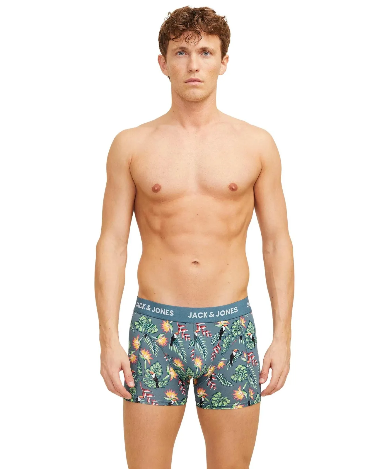 Herren Unterwäsche Flower Birds von Jack & Jones in Chambray Blue Oceanview