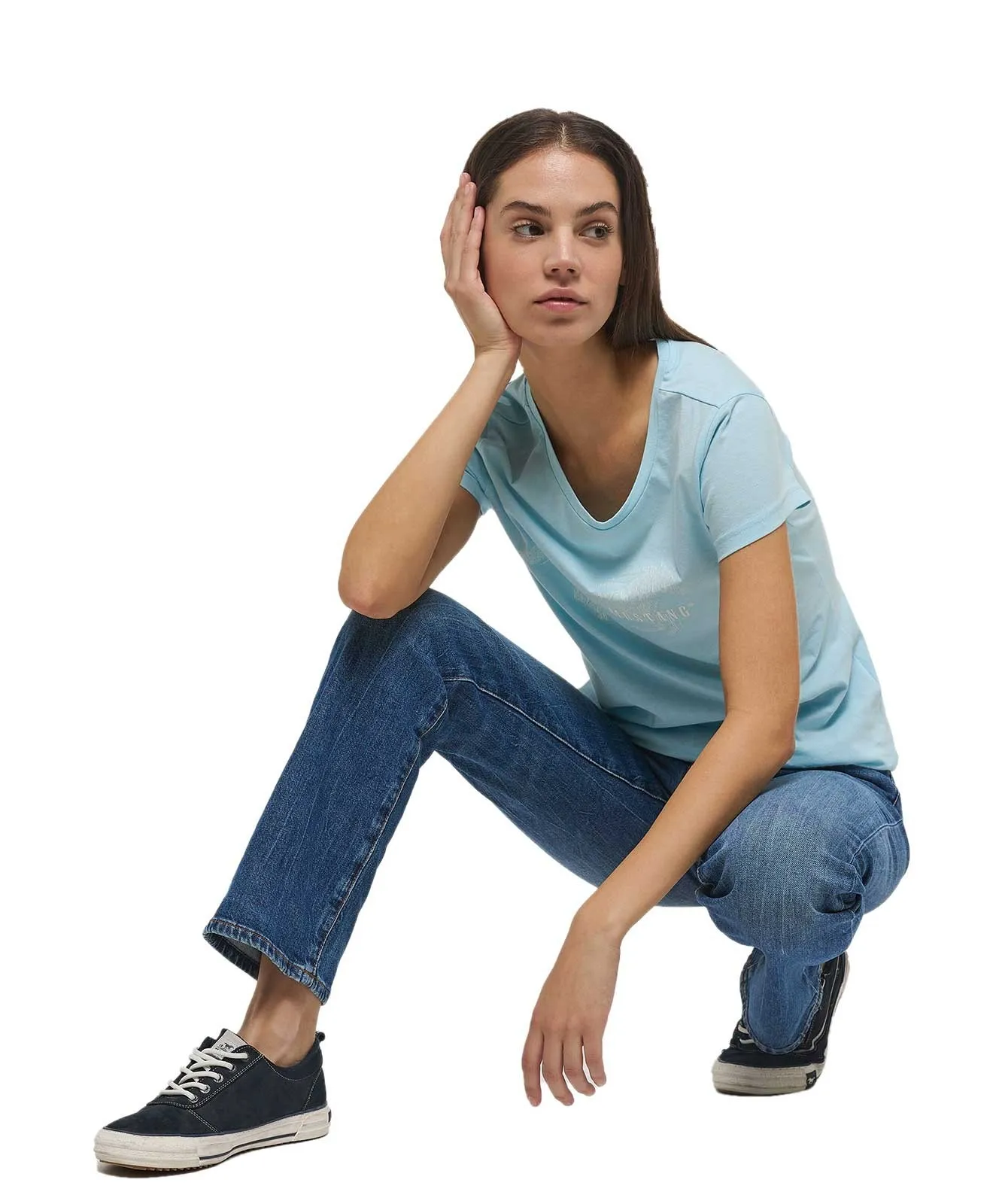 Damen Jeans Crosby Relaxed Straight von Mustang in Mittelblau