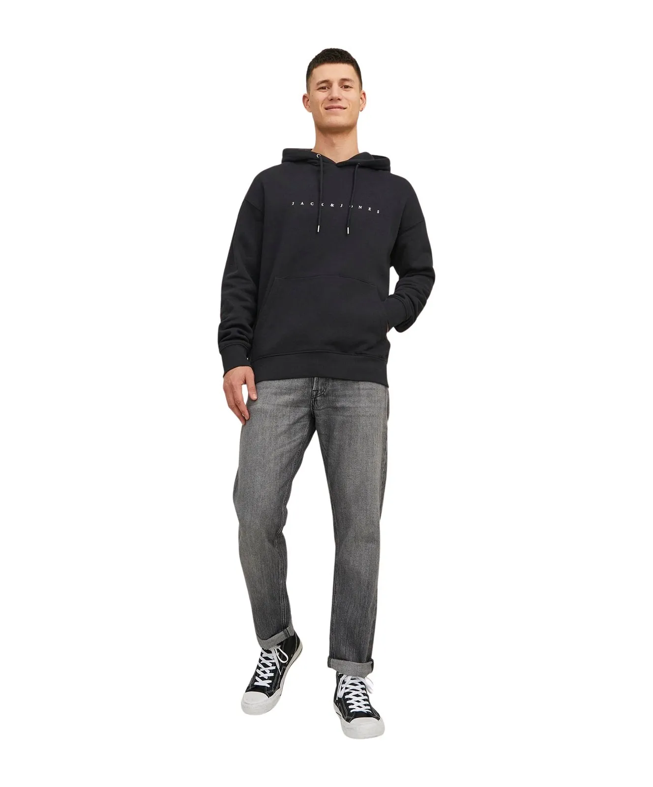 Herren Pullover Star Sweat Hood von Jack & Jones in Black