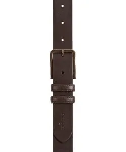 Wrangler Gürtel aus dickem Spaltleder in Dunkelbraun
