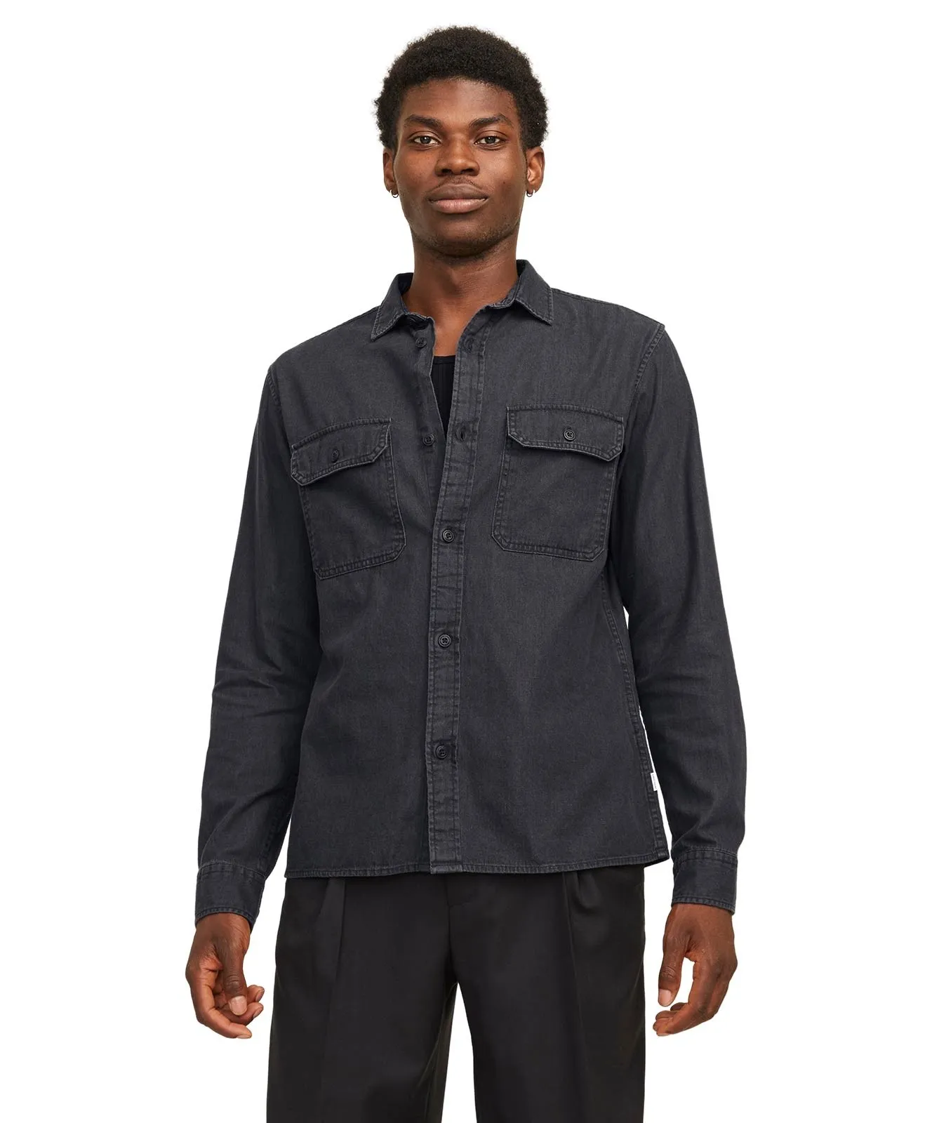 Herren Hemd Travis von Jack & Jones in Black Denim