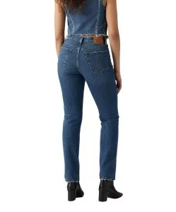 Levi's 501 Damen Jeans mit geradem Bein in Mittelblau
