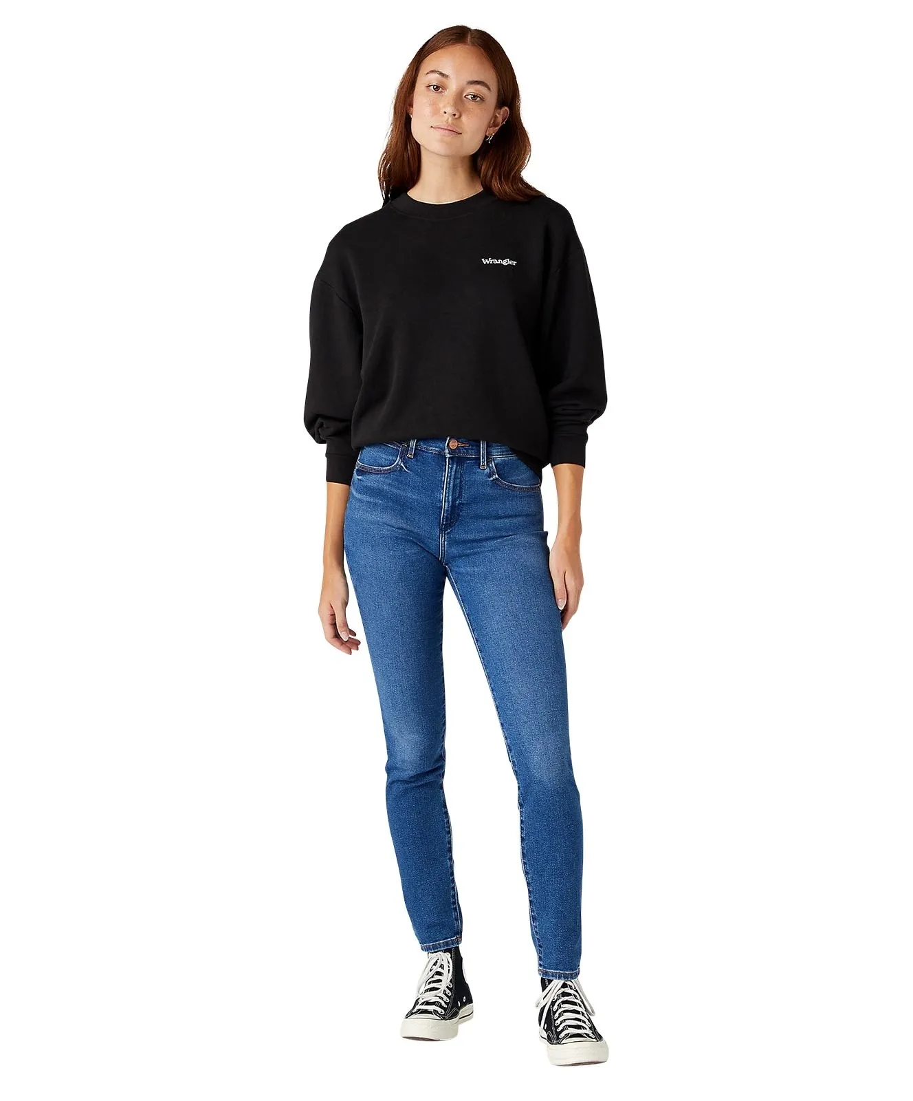 Damen Jeans High Rise Skinny von Wrangler in Camellia