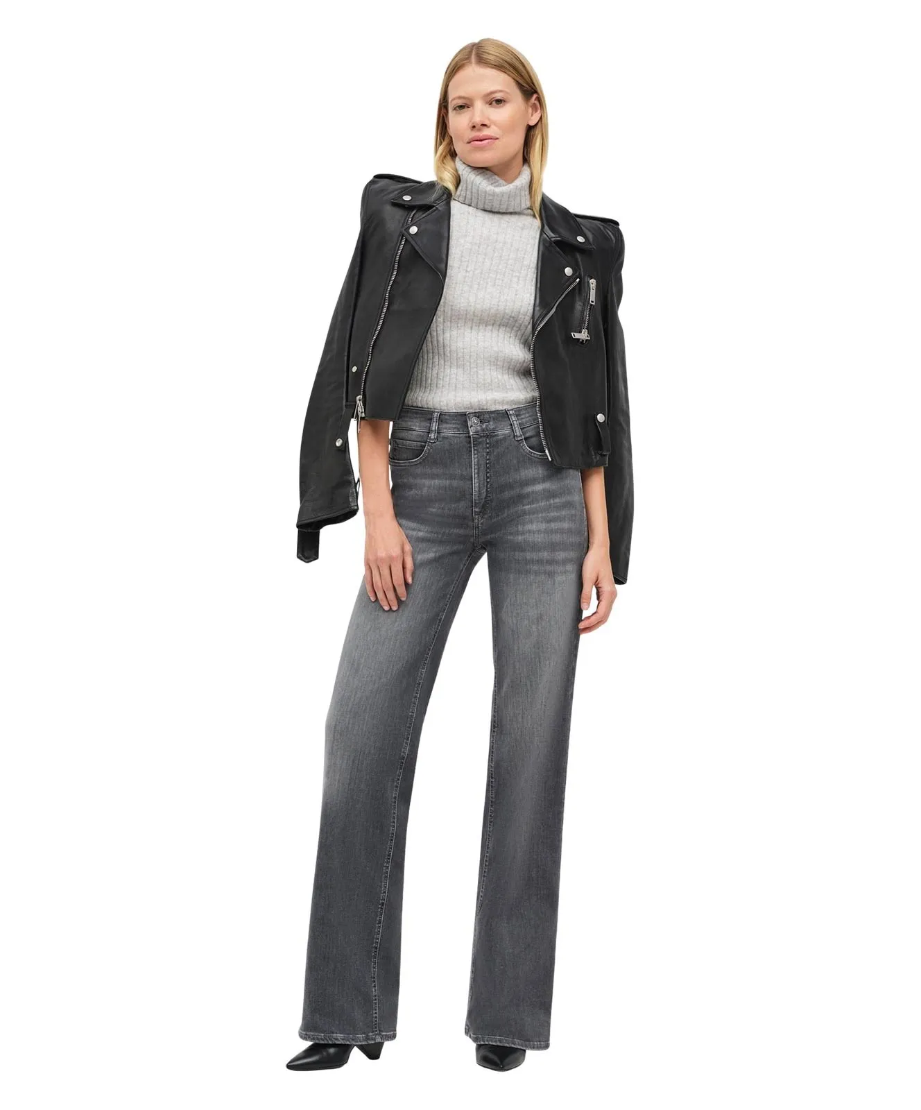 Damen Jeans Wide von MAC in Grey Heavy Used Wash