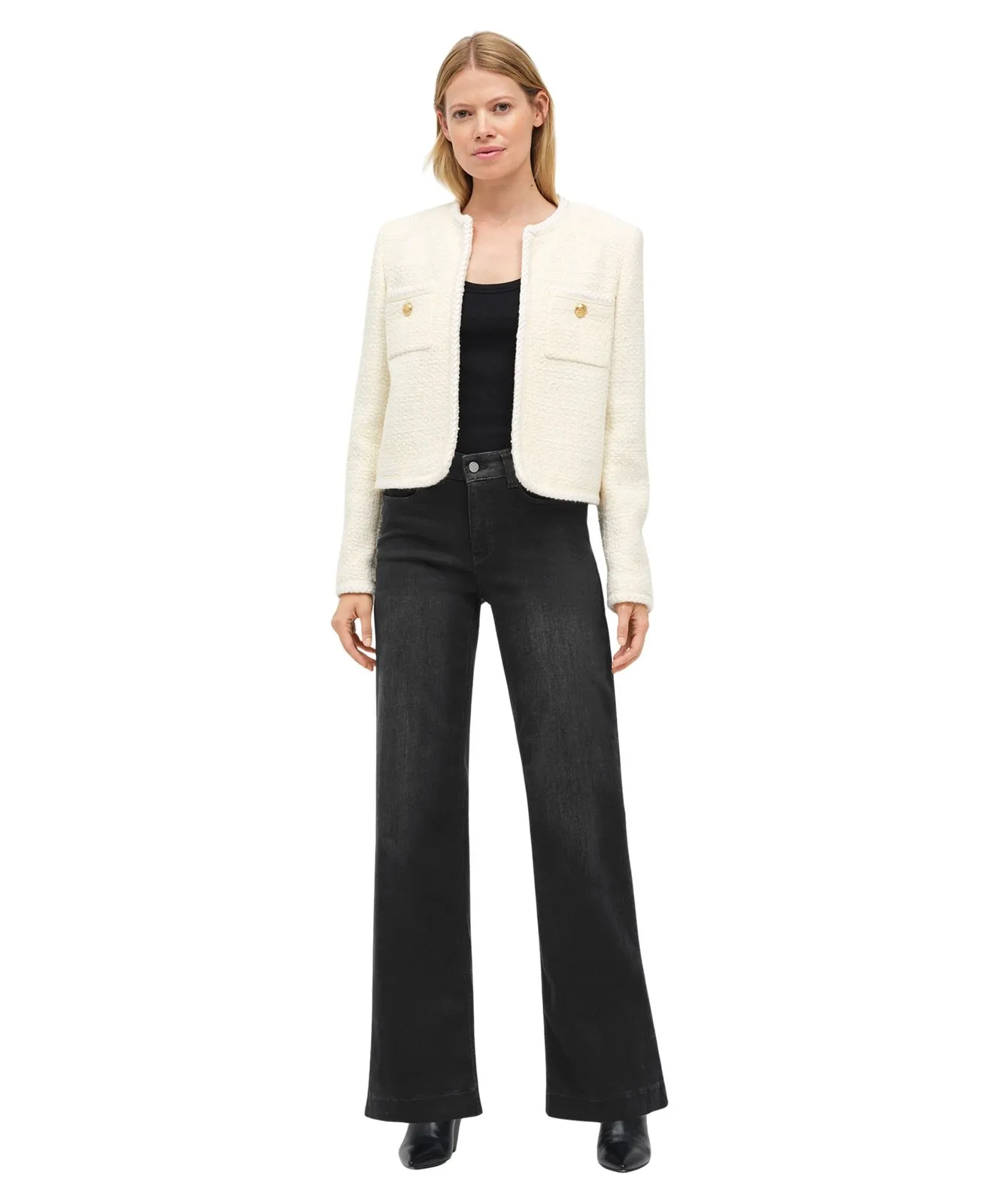 Damen Jeans Dream Wide Authentic von MAC in Commercial Black Used Wash