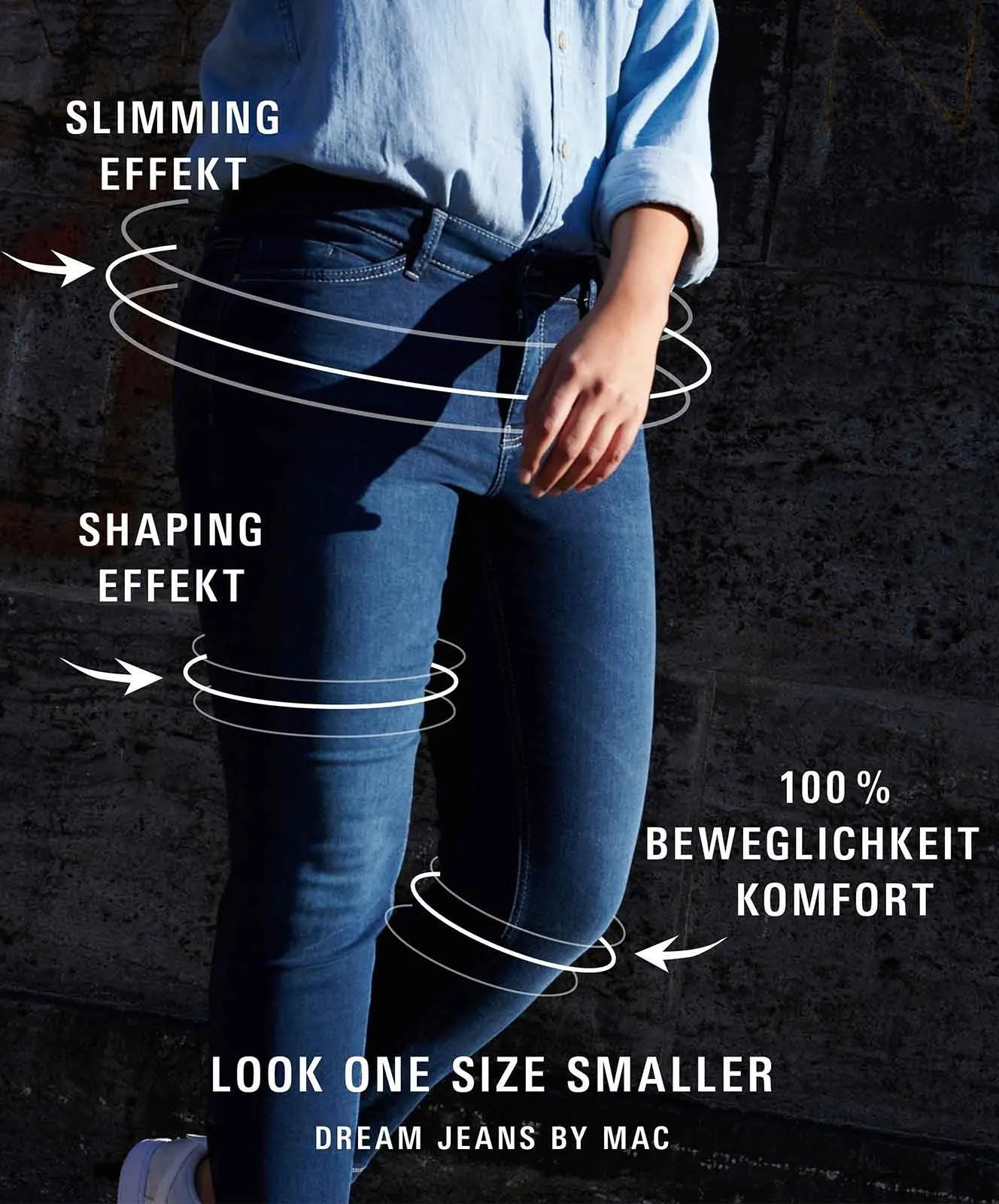 Damen Jeans Dream Skinny von MAC in Dark Rinsewash