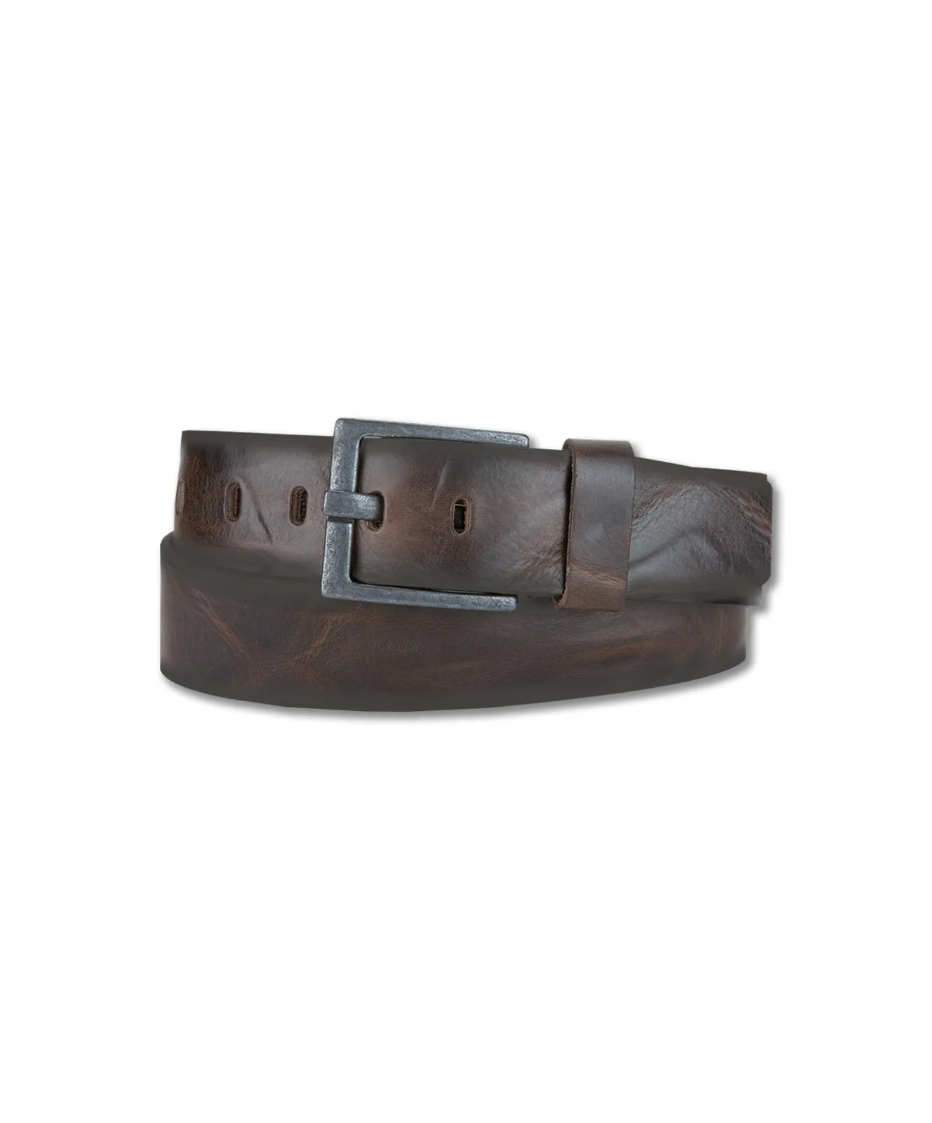 Herren Gürtel 4,5cm Walklederg.geprägt von Bernd Götz in Dunkelbraun