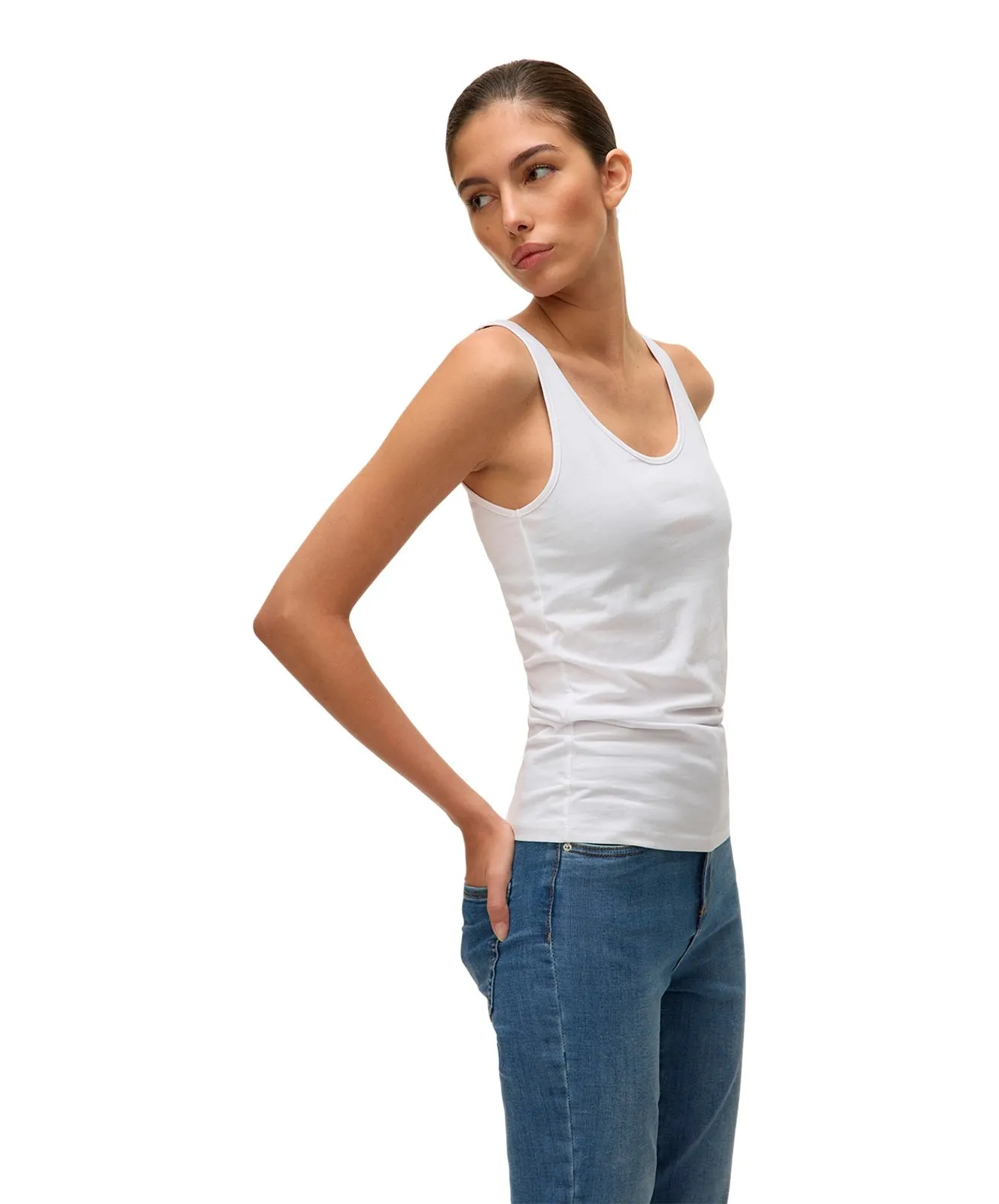 Damen Shirt Maxi My Soft Tank Top von Vero Moda in Bright White