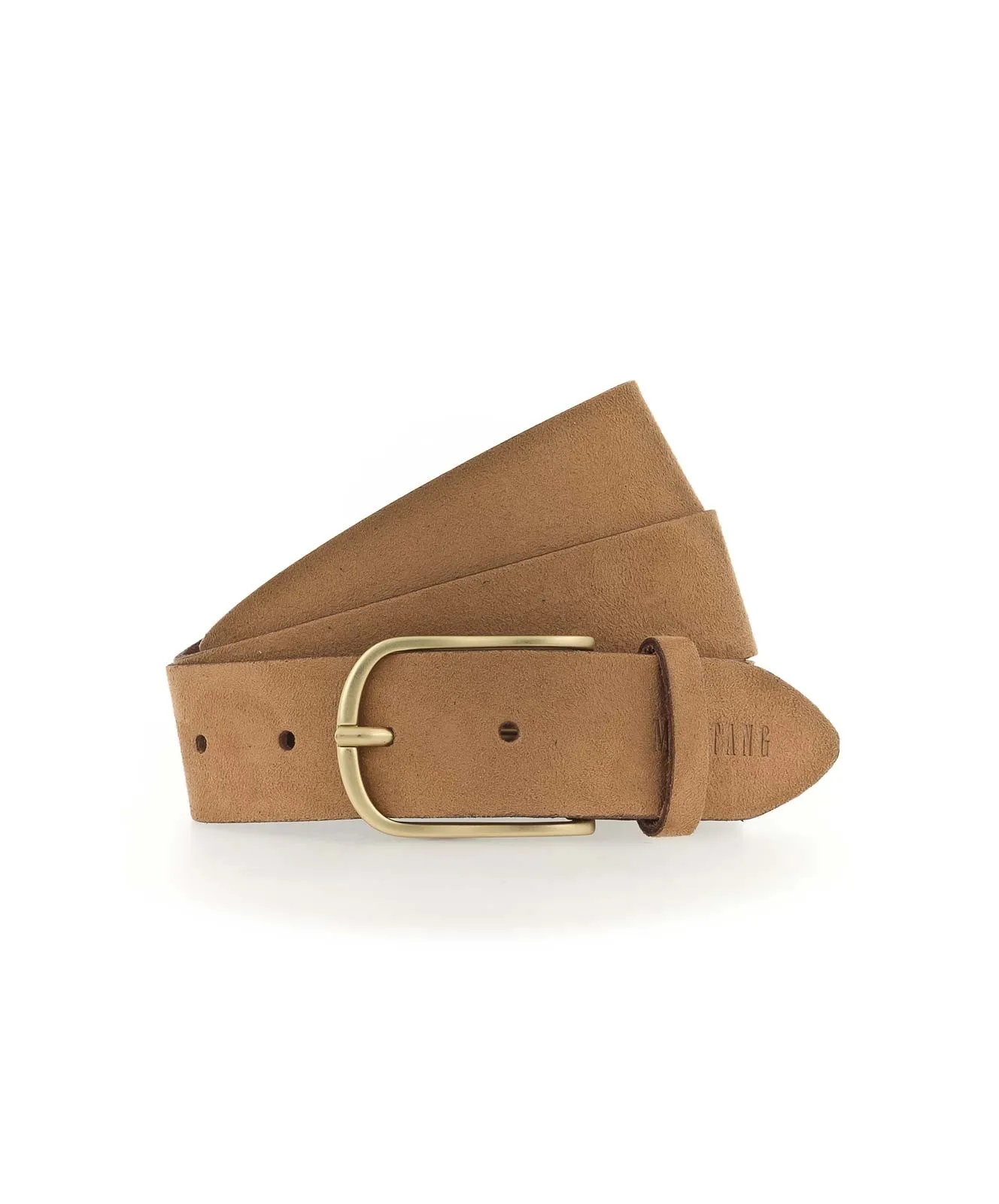 Damen Gürtel 35mm Veloursgürtel mit Airbrushkante von Mustang in Cognac