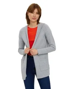 Vero Moda Strick Cardigan open Hood Doffy in Grau 