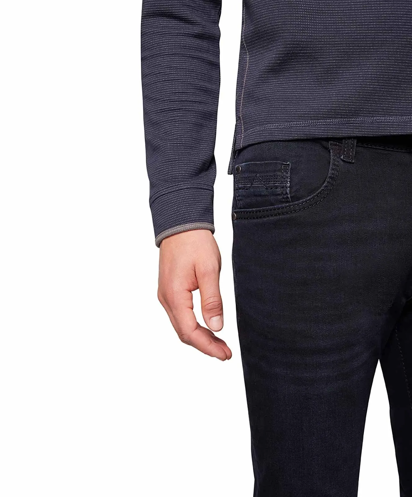 Herren Jeans Rando 1674 von Pioneer in Blue/Black Used Whisker