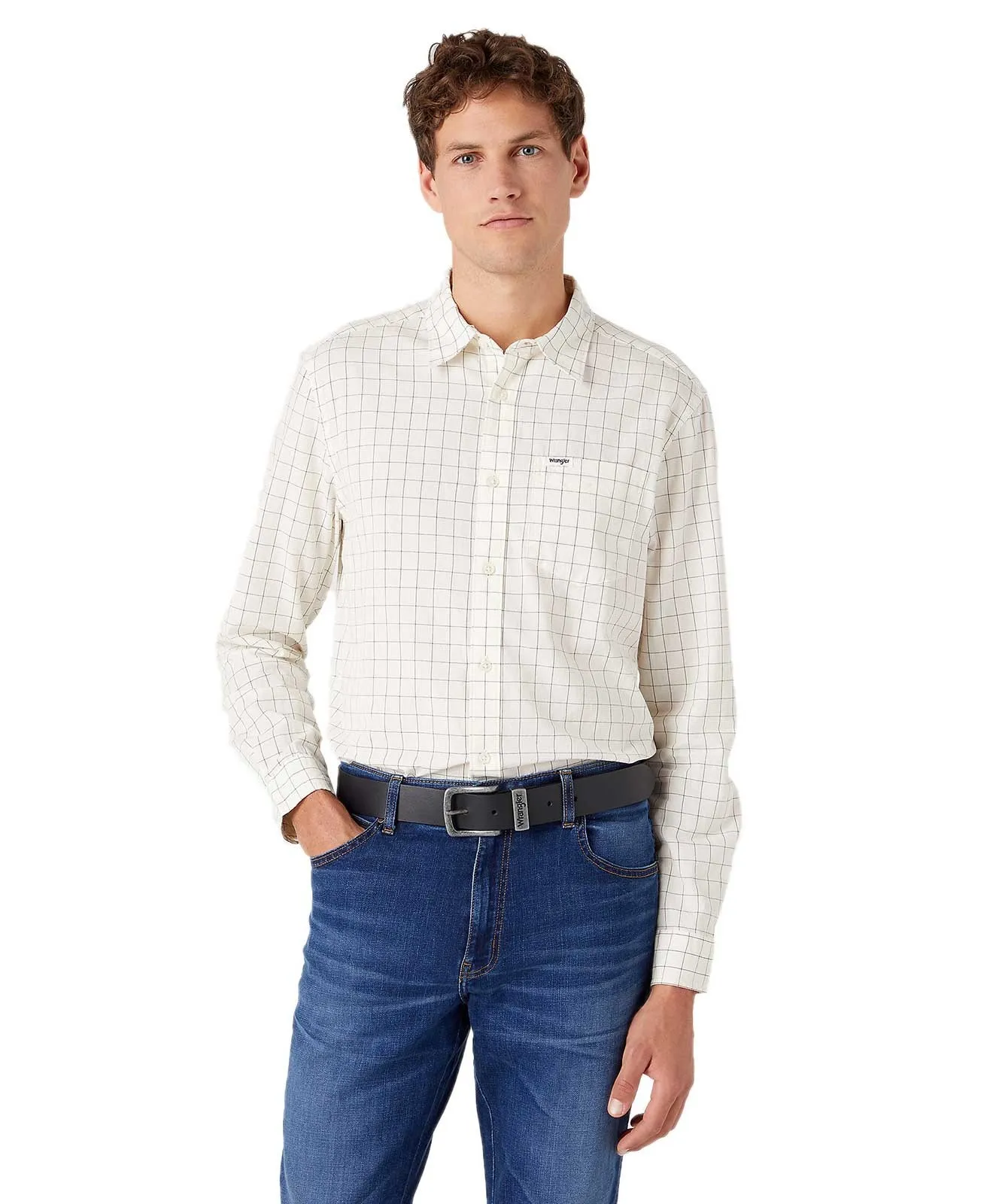 Herren Gürtel Basic Stitched von Wrangler in Black