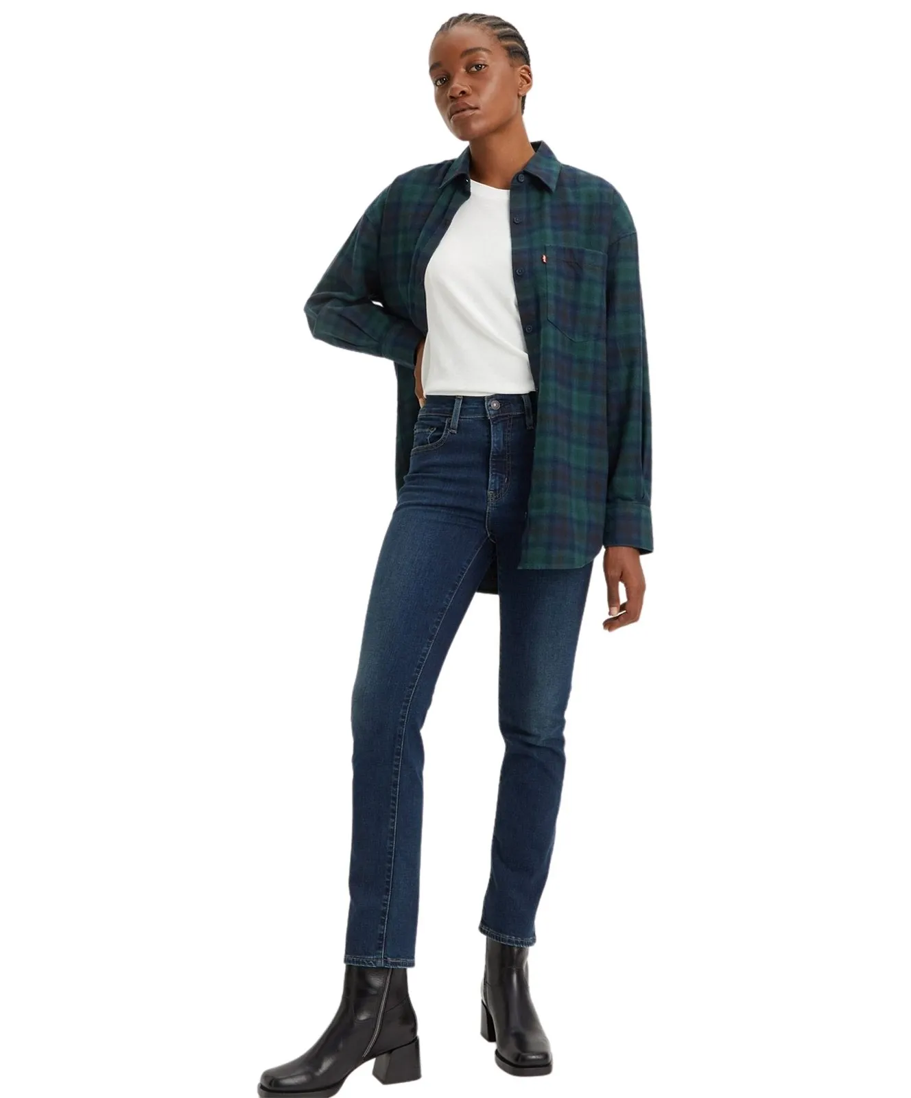 Damen Jeans 724 High-Waisted Straight von Levis in Blue Swell