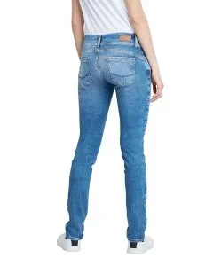 Cross Jeans Regular Fit Loie in blau mit Doppelknopf