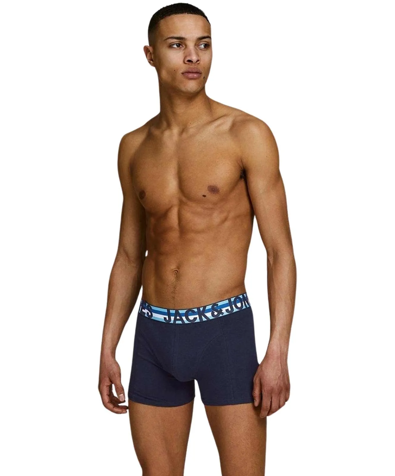 Herren Unterwäsche Henrik Trunks 3 Pack von Jack & Jones in Black Navy blazer & Navy blazer