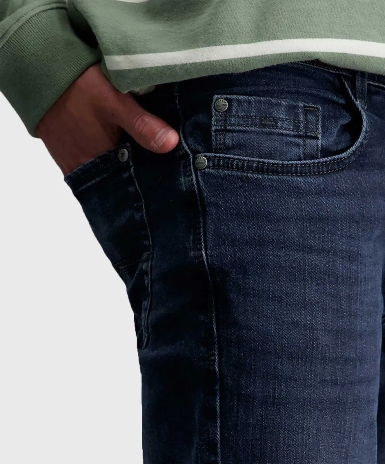 Herren Jeans Rando 1680 von Pioneer in Blue/Black Used Buffies