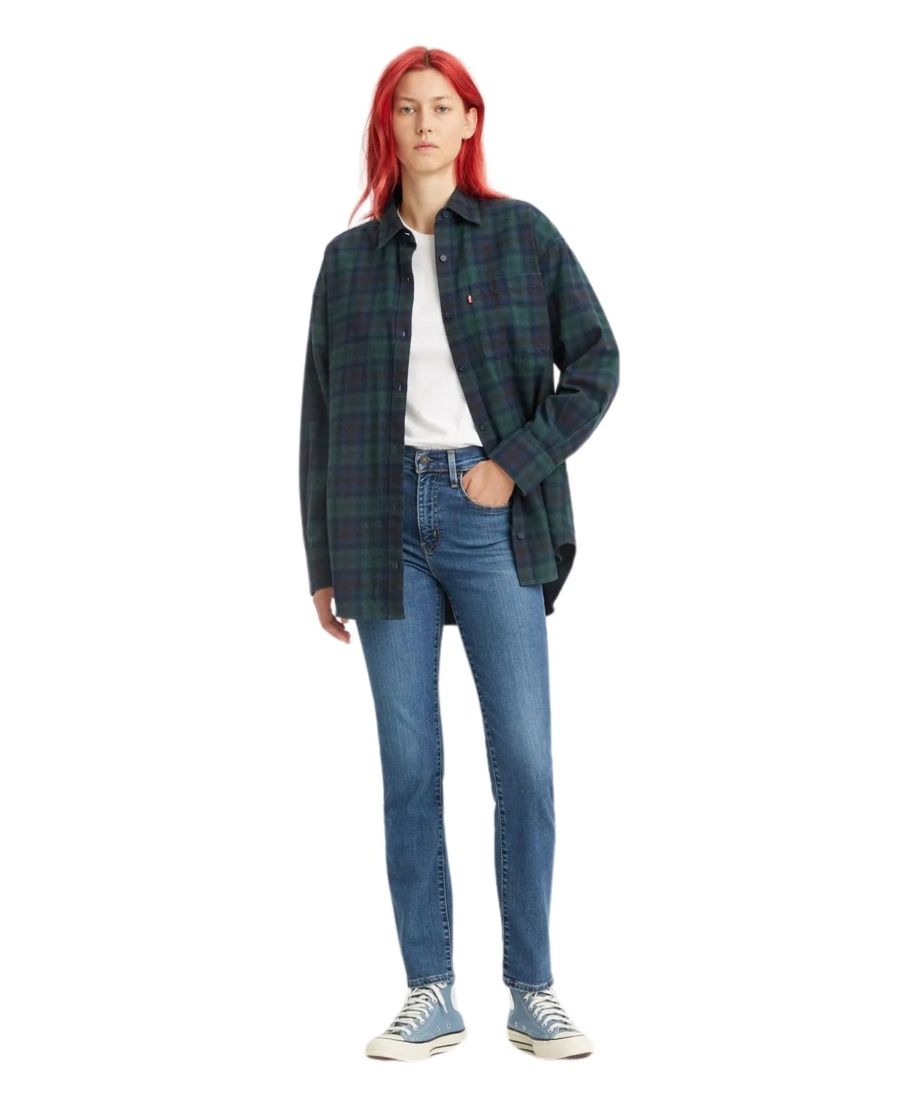 Damen Jeans 724 High Rise von Levis in Blue Wave Mid