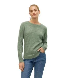 Vero Moda Strickpullover Doffy in Grün mit Rundhals
