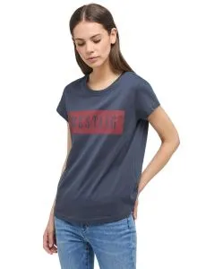 Mustang Jersey T-Shirt Alina mit Logo Schriftzug
