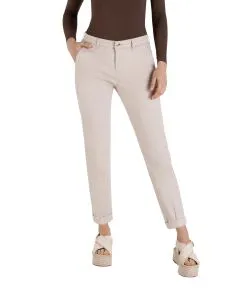 Mac Damen Chino Turn Up aus beigem Stretch Gabardine