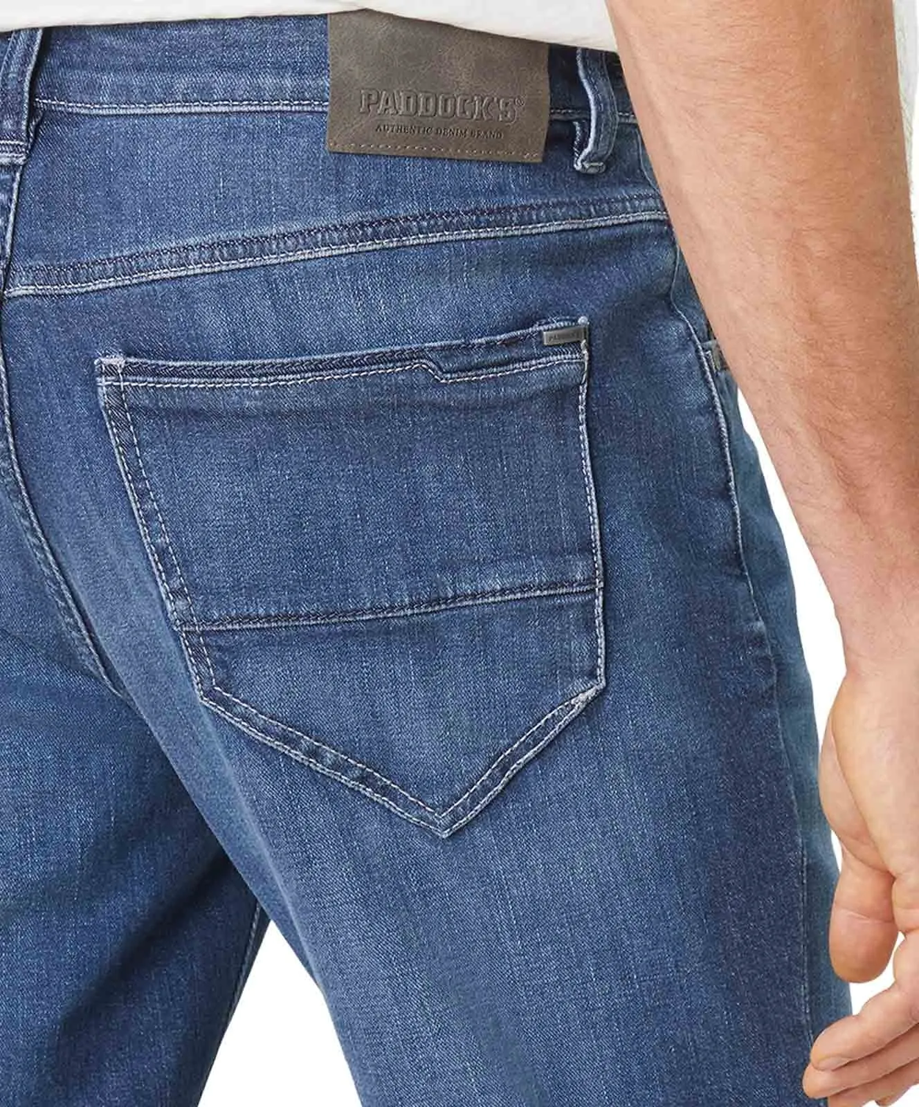 Herren Jeans Ben von Paddocks in Medium Blue Stone Used Moustache
