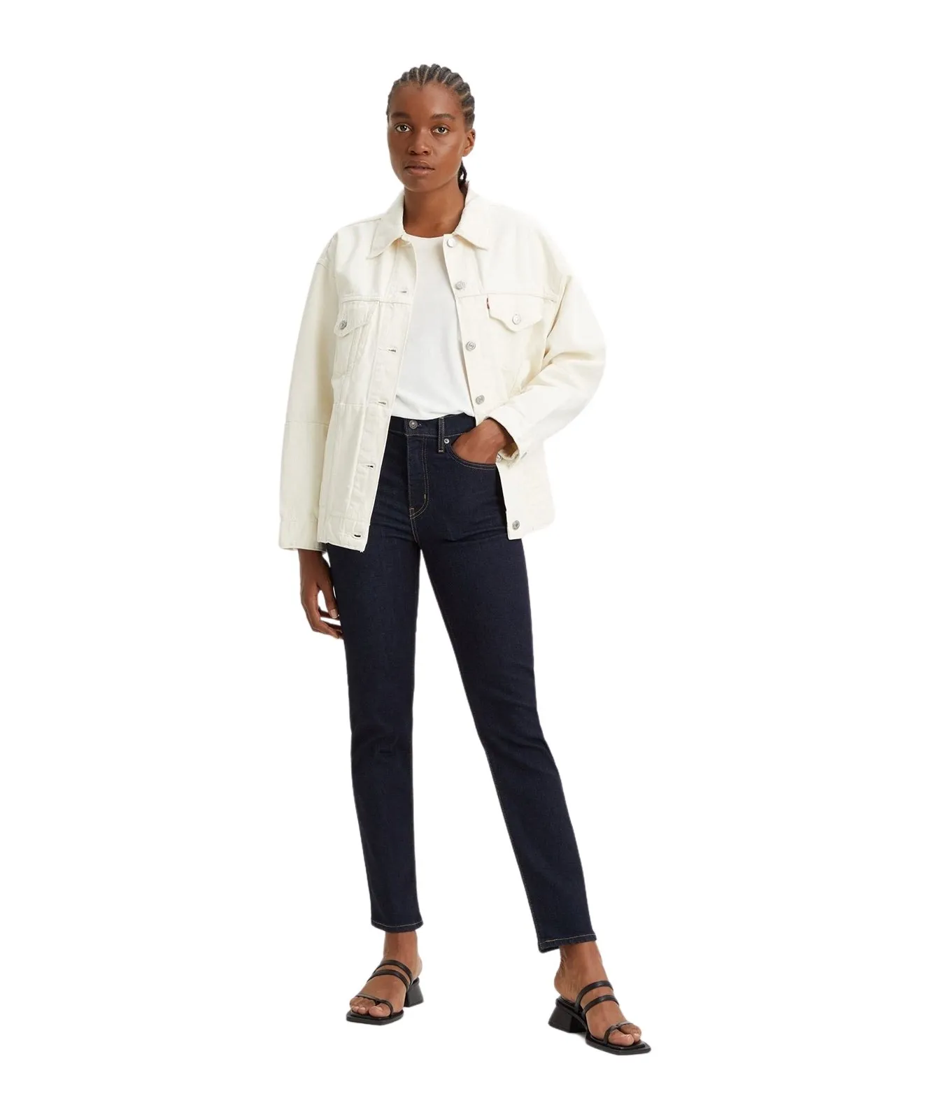 Damen Jeans 724 High-Waisted Straight von Levis in Blue Wave Rinse