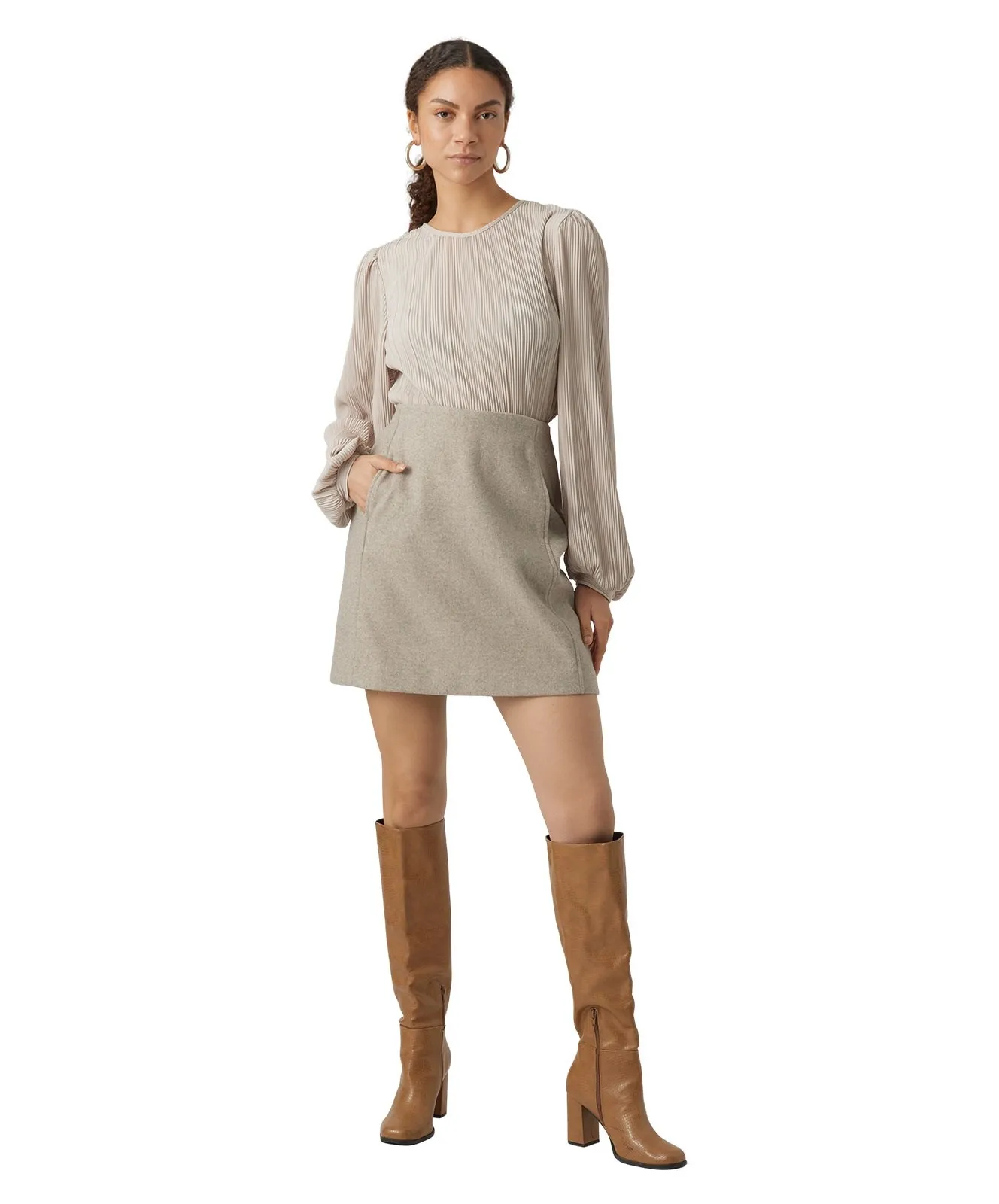 Damen Rock Fortuneallison von Vero Moda in Silver Mink MELANGE