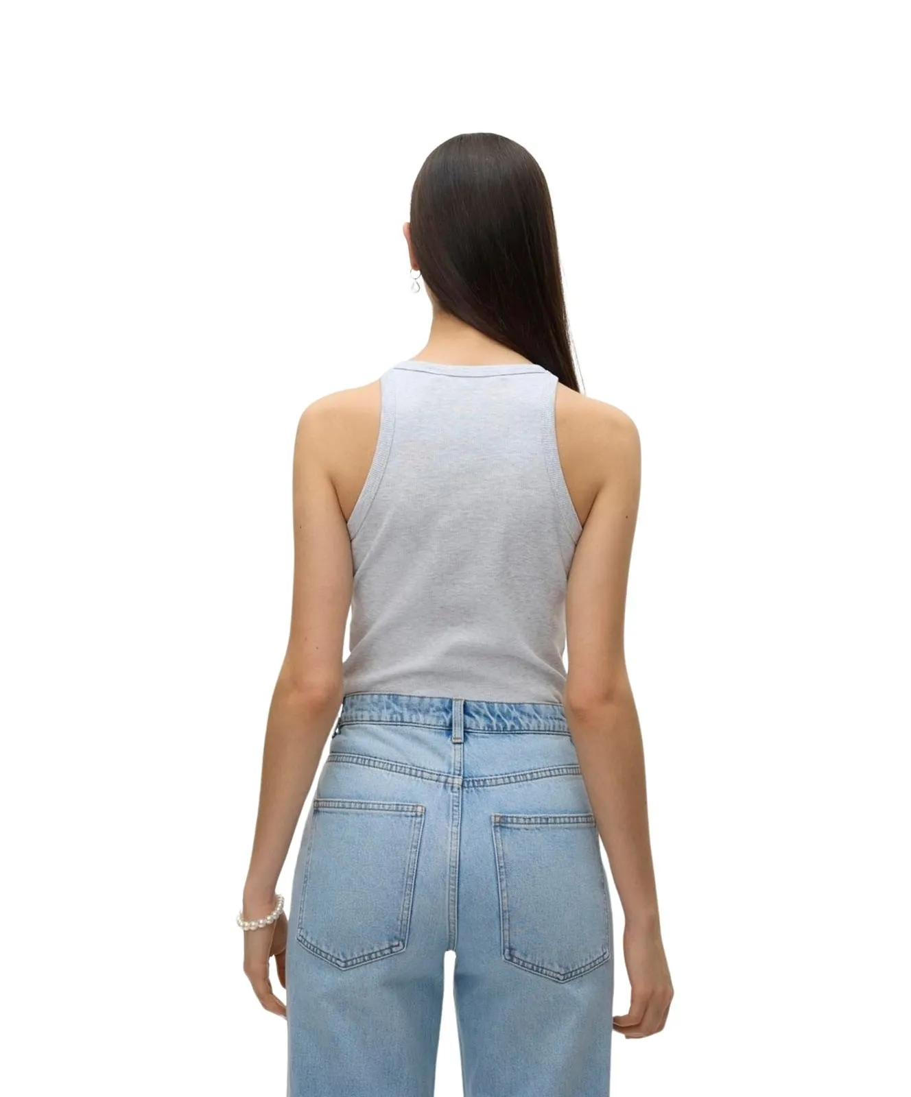 Damen Shirt Chloe von Vero Moda in Light Grey Melange
