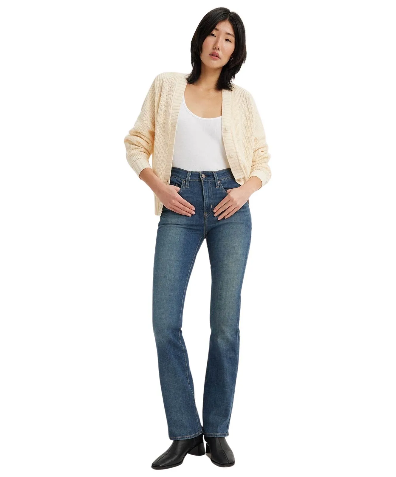 Damen Jeans 725 High Rise Bootcut  von Levis in Tore It Up