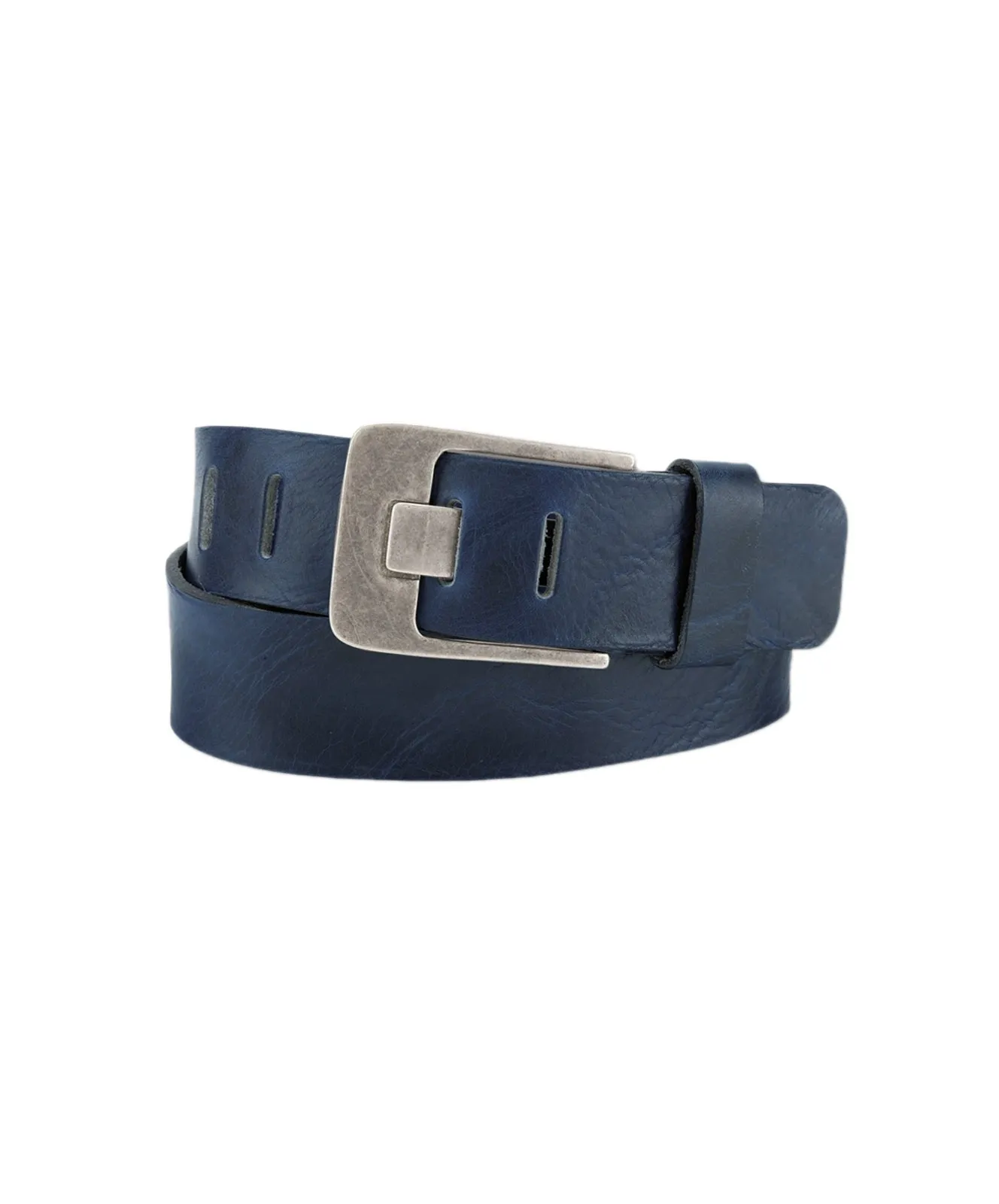 Herren Gürtel 5cm Walklederg.geprägt von Bernd Götz in Dunkelblau