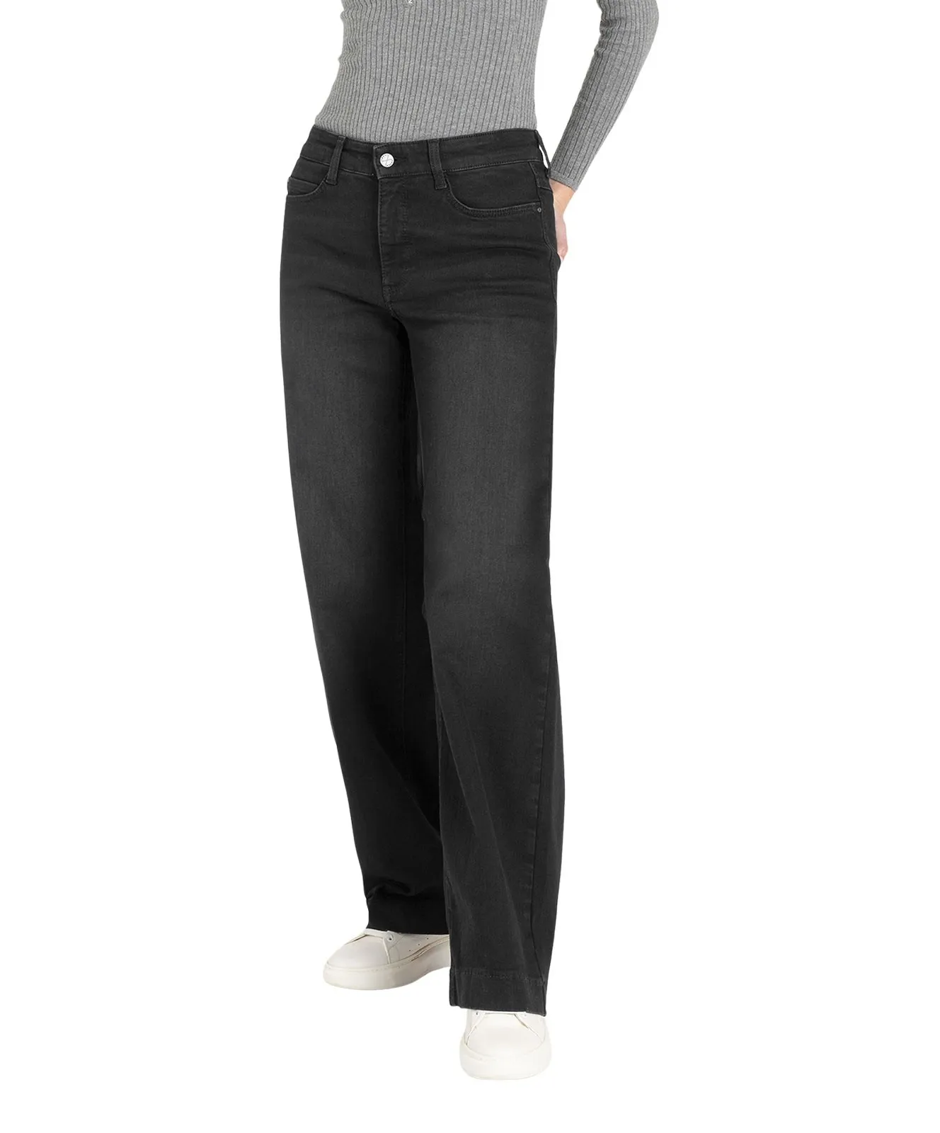 Damen Jeans Dream Wide Authentic von MAC in Commercial Black Used Wash