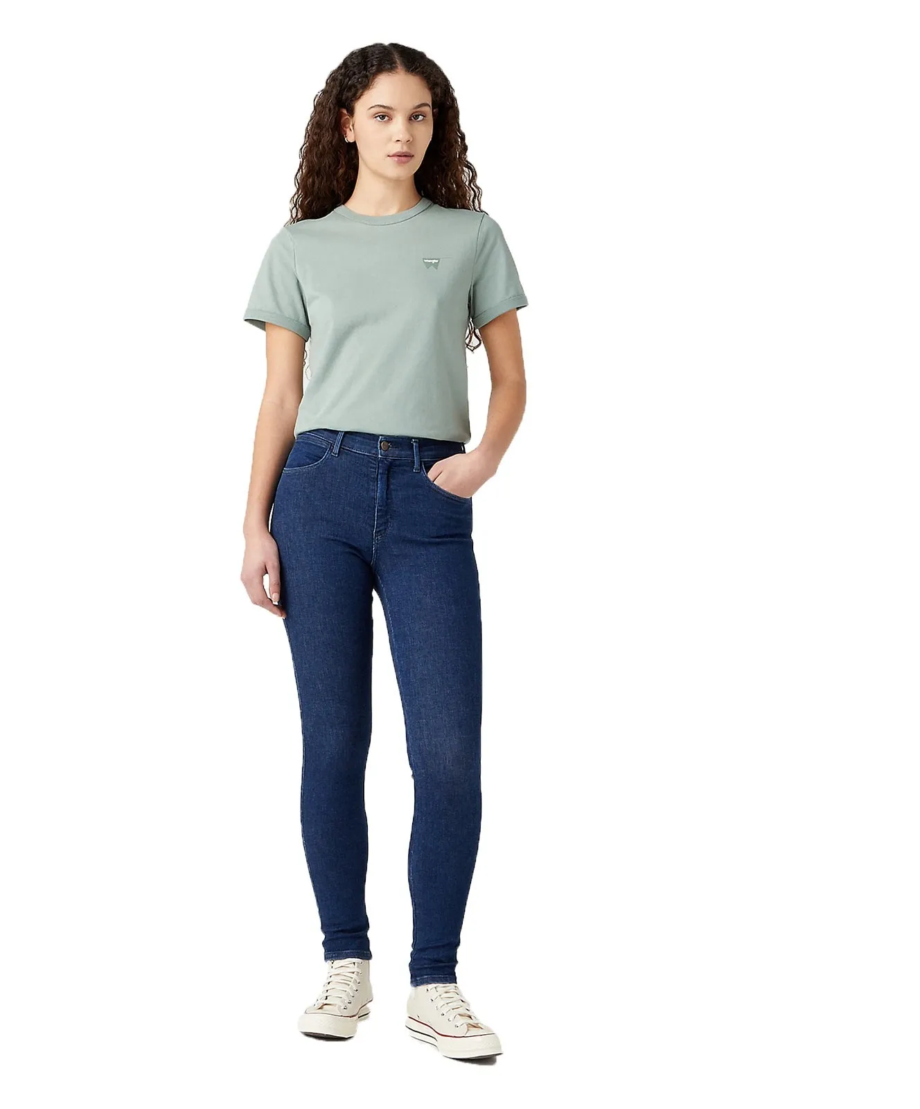Damen Jeans High Skinny Jeans von Wrangler in Airblue