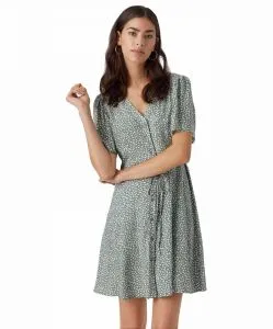 Vero Moda Sommerkleid Alba mit Muster in Hellgrün