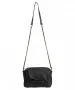 Pieces - Leder Umhängetasche Nania in Schwarz