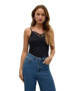 Vero Moda Spitzentop Lace in Schwarz