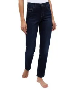 Angels Jeans Straight Fit Cici in dunkelblauem Used-Look